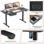 Electric Standing Desk 55" x 28" Height Adjustable Desk Sit-Stand Computer Workstation with Storage Drawer & USB Charging Port