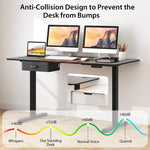 Electric Standing Desk 55" x 28" Height Adjustable Desk Sit-Stand Computer Workstation with Storage Drawer & USB Charging Port