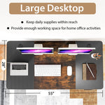 Electric Standing Desk 55" x 28" Height Adjustable Desk Sit-Stand Computer Workstation with Storage Drawer & USB Charging Port