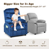 Kids Recliner Chair Adjustable Gaming Recliner Ergonomic Velvet Recliner with Cup Holder, Footrest & Side Pockets for Children Room