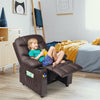 Kids Recliner Chair Adjustable Gaming Recliner Ergonomic Velvet Recliner with Cup Holder, Footrest & Side Pockets for Children Room