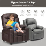 Kids Recliner Chair Adjustable Gaming Recliner Ergonomic Velvet Recliner with Cup Holder, Footrest & Side Pockets for Children Room