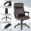 Ergonomic Executive Office Chair PU Leather Desk Chair High Back Swivel Computer Task Chair with Lumbar Support Padded Armrests & Wheels