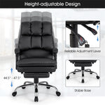 Executive Office Chair PU Leather High Back Reclining Desk Chair Ergonomic Computer Chair with Retractable Footrest & Padded Armrests