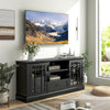 Farmhouse TV Stand Entertainment Center Tall Media Console Table for TVs up to 70 Inch with 2 Glass Doors Cubbies & Drawer