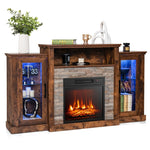 59" Fireplace TV Stand with LED Lights for TVs up to 65", Entertainment Center with 18" Electric Fireplace & APP Control