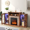 59" Fireplace TV Stand with LED Lights for TVs up to 65", Entertainment Center with 18" Electric Fireplace & APP Control