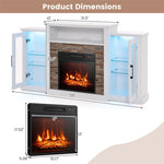 59" Fireplace TV Stand with LED Lights for TVs up to 65", Entertainment Center with 18" Electric Fireplace & APP Control