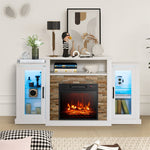 59" Fireplace TV Stand with LED Lights for TVs up to 65", Entertainment Center with 18" Electric Fireplace & APP Control