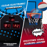 Foldable Basketball Arcade Game Indoor Double Shot Electronic Basketball Game 2 Player 8 Game Options with 4 Balls & Inflation Pump