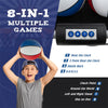 Foldable Basketball Arcade Game Indoor Double Shot Electronic Basketball Game 2 Player 8 Game Options with 4 Balls & Inflation Pump