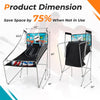 Foldable Basketball Arcade Game Indoor Double Shot Electronic Basketball Game 2 Player 8 Game Options with 4 Balls & Inflation Pump