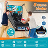 Foldable Basketball Arcade Game Indoor Double Shot Electronic Basketball Game 2 Player 8 Game Options with 4 Balls & Inflation Pump