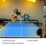 Foldable Ping Pong Table 6’ x 3’ Portable Table Tennis Table with Net, 2 Table Tennis Paddles & Balls for Indoor Outdoor Game, 100% Preassembled