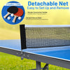 Foldable Ping Pong Table 6’ x 3’ Portable Table Tennis Table with Net, 2 Table Tennis Paddles & Balls for Indoor Outdoor Game, 100% Preassembled