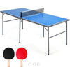 Foldable Ping Pong Table 6’ x 3’ Portable Table Tennis Table with Net, 2 Table Tennis Paddles & Balls for Indoor Outdoor Game, 100% Preassembled