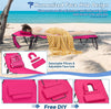 Folding Beach Chaise Lounge Chair 5-Position Adjustable Sunbathing Recliner with Face Hole & Detachable Pillows