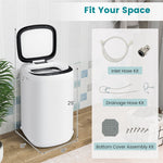 Portable Washing Machine Full Automatic Compact Washer Spin Dryer Combo 7.7lbs Capacity with Drain Pump