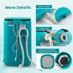 Portable Washing Machine Full Automatic Compact Washer Spin Dryer Combo 7.7lbs Capacity with Drain Pump