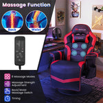 Gaming Recliner Massage Gaming Chair Height Adjustable with Retractable Footrest Cup Holder, Ergonomic Single Sofa Recliner Home Theater Seating