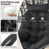 Hanging Egg Chair Wicker PE Rattan Basket Swing Chair with Soft Pillow & Cushion, 250LBS Capacity Outdoor Indoor Hammock Chair