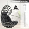 Hanging Egg Chair Wicker PE Rattan Basket Swing Chair with Soft Pillow & Cushion, 250LBS Capacity Outdoor Indoor Hammock Chair