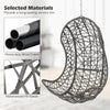 Hanging Egg Chair Wicker PE Rattan Basket Swing Chair with Soft Pillow & Cushion, 250LBS Capacity Outdoor Indoor Hammock Chair