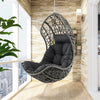 Hanging Egg Chair Wicker PE Rattan Basket Swing Chair with Soft Pillow & Cushion, 250LBS Capacity Outdoor Indoor Hammock Chair