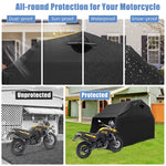 Heavy Duty Motorcycle Shelter 11.2' x 4.5' Waterproof Motorcycle Cover Outdoor Storage Tent Portable Motorcycle Garage with 600D Oxford Cover