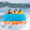 Inflatable Towable Tube for Boating, 3 Riders Water Sports Towable Boat Tube Super Sofa Towable Tube with Dual Front & Back Tow Points