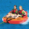 Inflatable Towable Tube for Boating, 1-2 Person Water Sports Towable Sofa Style Pull Boat Tube with Drainage & Dual Tow Points