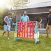 Jumbo 4-to-Score Giant Game Set Indoor Outdoor Family Yard Connect Game with Basketball Hoop, Ring Toss, 42 Rings & Quick-Release Sliders