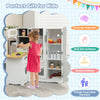 Kids Corner Kitchen Playset 11-in-1 Little Chef Wooden Pretend Play Kitchen Toy Set with Realistic Washing Machine & Telephone