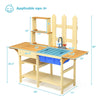 Kids Mud Kitchen Playset Wooden Pretend Play Kitchen with Removable Sink & Simulated Faucet, Play Kitchen Toy Set for Girls & Boys Age 3+