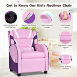 Kids Recliner Chair Adjustable Gaming Recliner Ergonomic Leather Sofa with Lumbar Support & Side Pockets