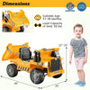 Kids Ride On Dump Truck 12V Battery Ride On Car with Electric Dump Bed, Remote Control & LED Lights, Ride On Construction Vehicle for Kids 3+