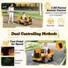 Kids Ride On Dump Truck 12V Battery Ride On Car with Electric Dump Bed, Remote Control & LED Lights, Ride On Construction Vehicle for Kids 3+