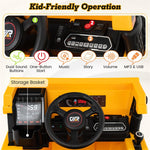 Kids Ride On Dump Truck 12V Battery Ride On Car with Electric Dump Bed, Remote Control & LED Lights, Ride On Construction Vehicle for Kids 3+