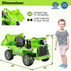 Kids Ride On Dump Truck 12V Battery Ride On Car with Electric Dump Bed, Remote Control & LED Lights, Ride On Construction Vehicle for Kids 3+