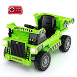 Kids Ride On Dump Truck 12V Battery Ride On Car with Electric Dump Bed, Remote Control & LED Lights, Ride On Construction Vehicle for Kids 3+