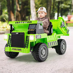 Kids Ride On Dump Truck 12V Battery Ride On Car with Electric Dump Bed, Remote Control & LED Lights, Ride On Construction Vehicle for Kids 3+