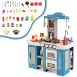 Kids Toy Kitchen Set Toddler Plastic Pretend Play Kitchen Set with 67pcs Kitchen Toys & Realistic Lights Sounds