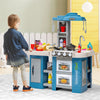 Kids Toy Kitchen Set Toddler Plastic Pretend Play Kitchen Set with 67pcs Kitchen Toys & Realistic Lights Sounds