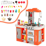 Kids Toy Kitchen Set Toddler Plastic Pretend Play Kitchen Set with 67pcs Kitchen Toys & Realistic Lights Sounds