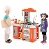 Kids Toy Kitchen Set Toddler Plastic Pretend Play Kitchen Set with 67pcs Kitchen Toys & Realistic Lights Sounds