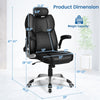 Kneading Massage Executive Office Chair Faux Leather Swivel Computer Desk Chair with Adjustable Headrest Lumbar Support Flip-up Armrests & Remote