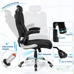 Kneading Massage Executive Office Chair Faux Leather Swivel Computer Desk Chair with Adjustable Headrest Lumbar Support Flip-up Armrests & Remote