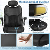 Kneading Massage Executive Office Chair Faux Leather Swivel Computer Desk Chair with Adjustable Headrest Lumbar Support Flip-up Armrests & Remote