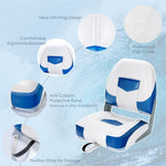 Low Back Boat Seats 2 Pack Folding Fishing Boat Seats Captain Bucket Seats with Stainless Steel Screws & Aluminum Hinges