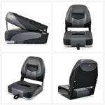 Low Back Boat Seats 2 Pack Folding Fishing Boat Seats Captain Bucket Seats with Stainless Steel Screws & Aluminum Hinges